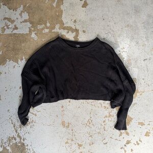 Lira Black Crop Knit Sweater